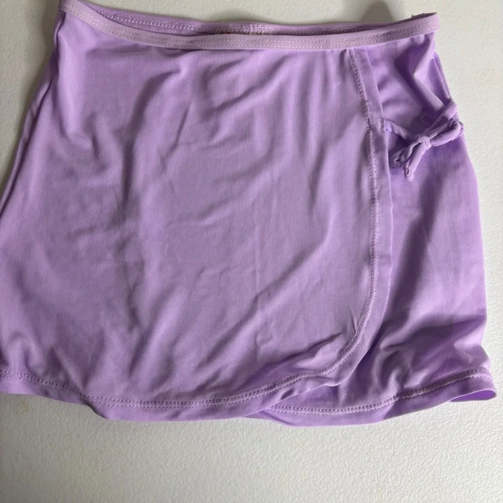 Ocean‎ Pacific Girls Size 5 2 Piece Swimsuit Set Aqua Purple Patchwork Smocked